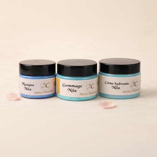Kit Rituel Visage - Gommage, Masque, & Crème hydratante  NILA