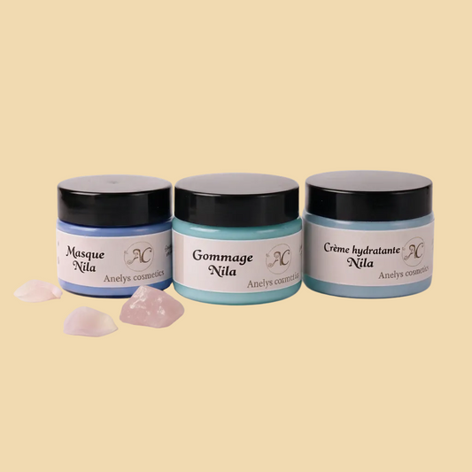 Kit Rituel Visage - Gommage, Masque, & Crème hydratante  NILA