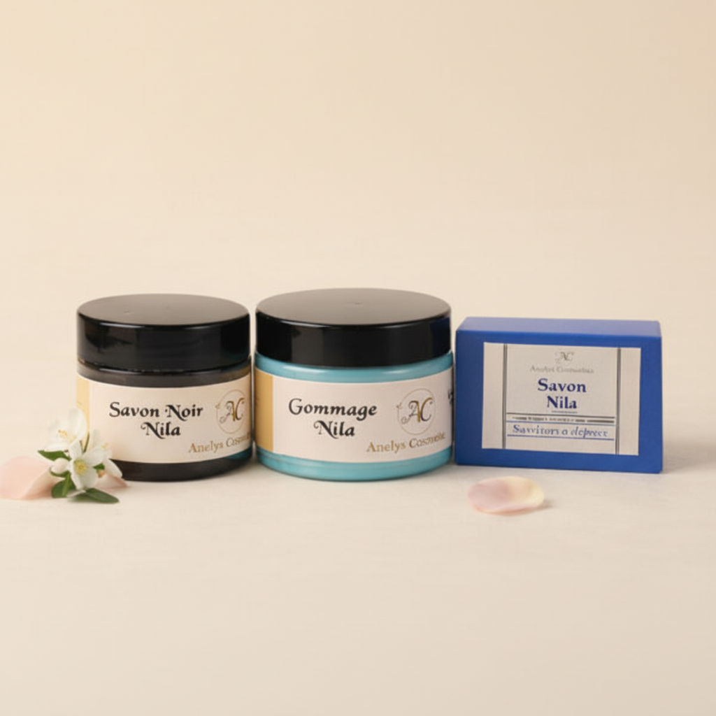 Kit Hammam Nila - Savon Noir, Gommage & Savon solide